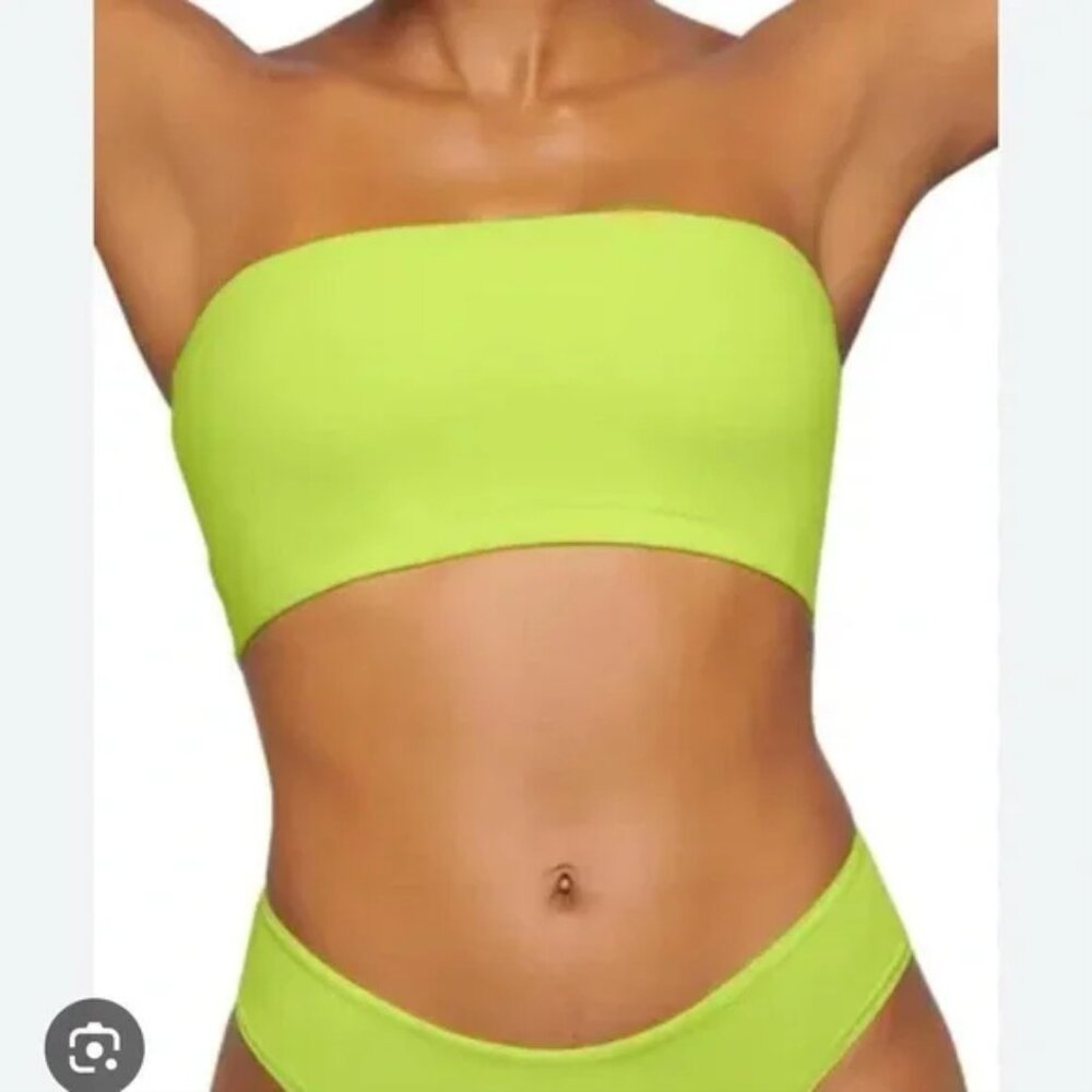 SKIMS Fits Everybody Bandeau in Green Highlighter NWT Size Small S